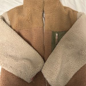 Zara fleece jacket. Multi neutral colours.